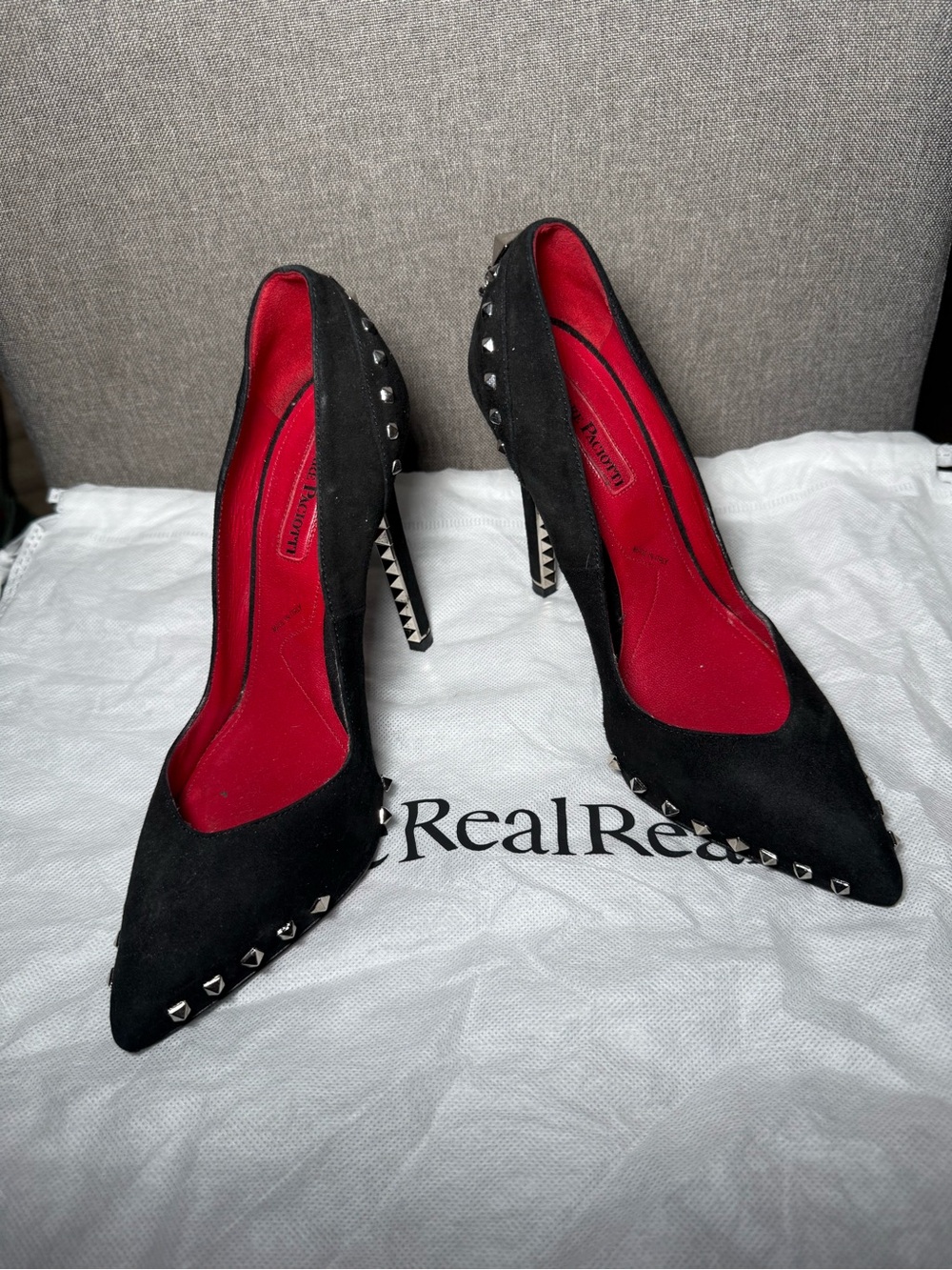 Cesare Paciotti Suede Studded Pumps